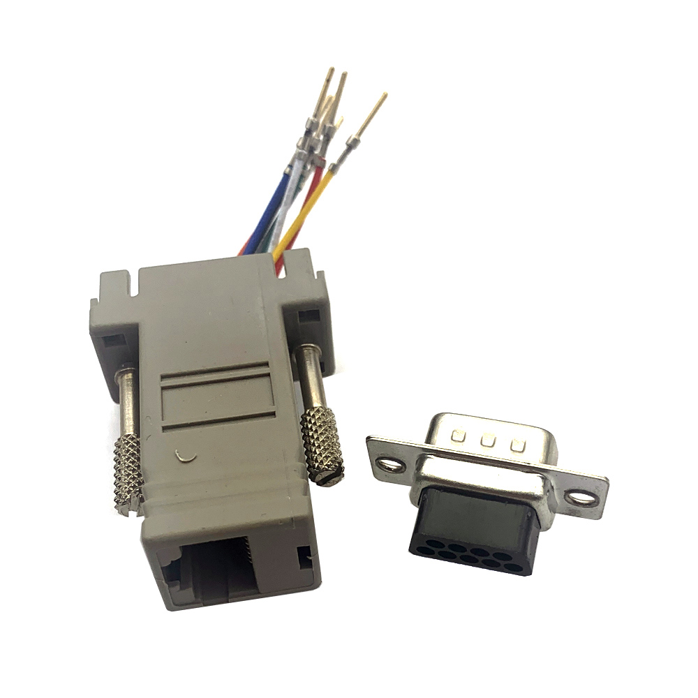 Db9 Vga15 Db25 Mannelijk/Vrouwelijk 9 15 25pin Seriële Poort Connector Naar Rj45 Kabeladapter D-SUB Adapter Extender Connector Voor Computer: GRIJS