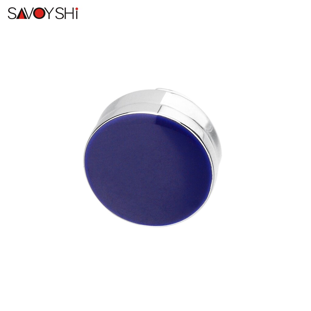 SAVOYSHI Blue Black Cufflinks for Men's Shirt ordinary Button Accessories Elegance Round Enamel Cuff links Brand Men Jewelry: Blue