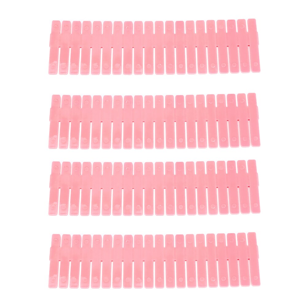 Bricolage grille tiroir séparateur diviseur tiroir armoire clins cloison 4 pièces/ensemble pour sous-vêtements chaussettes rangement organisateur réglable: Rose