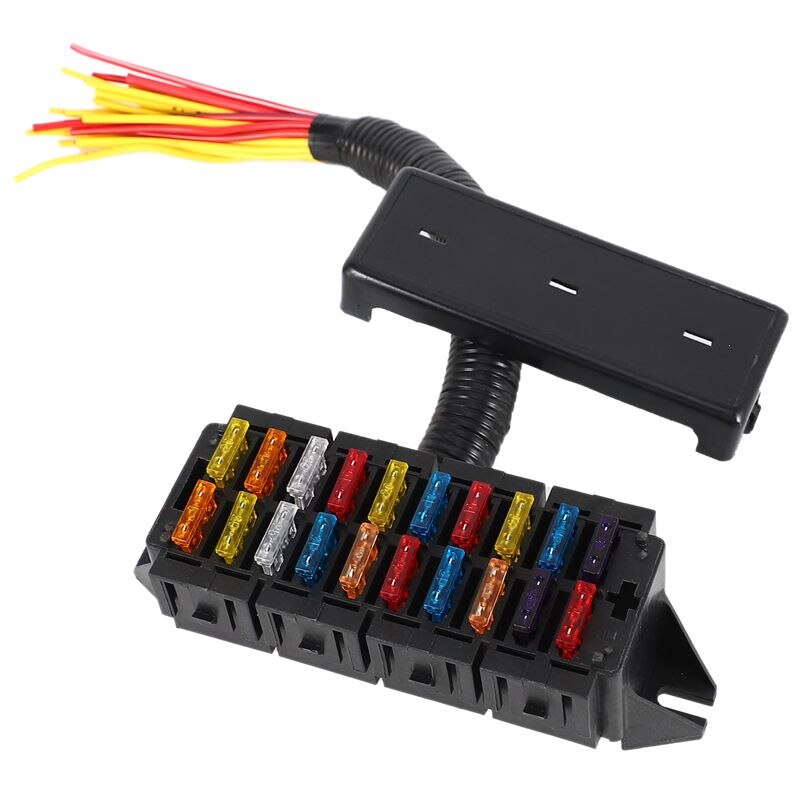 20 Way Blade Fuse Block Box Holder Block Board for Blown Fuse Suitable for Automotive Marine Boats: Default Title