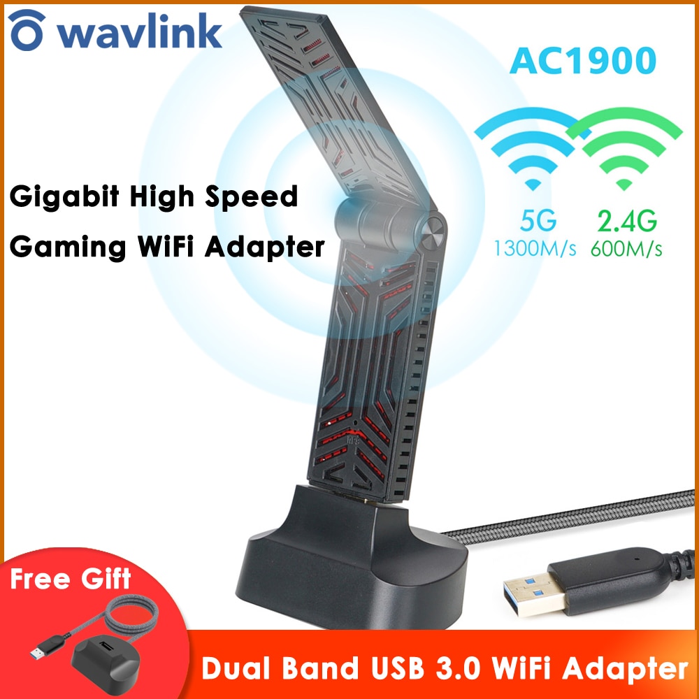 Wavlink AC1900 Dual Band Usb 3.0 Wifi Adapter 1900Mbps 5.8G Draadloze Wifi Ontvanger 2.4 Ghz Wlan Netwerkkaart voor Windows Mac Os X