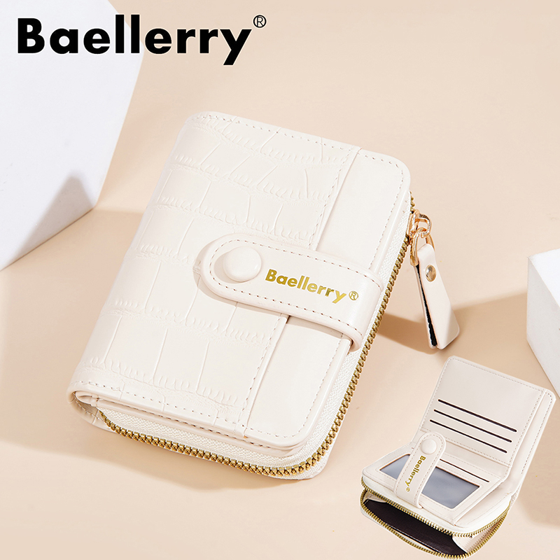 Baellerry-Portefeuille à fermeture éclair pour femme, grande capacité, porte-cartes, sac à main femme, poche à monnaie, motif pierre, supérieure, fille,