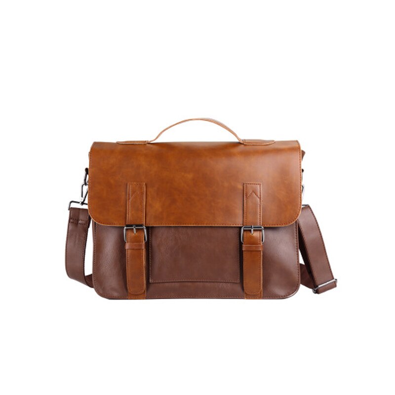 Bolsa para o homem de couro do plutônio negócios bolsa ipad pastas casual à prova dwaterproof água mensageiro bolsa ombro senhoras alta capacidade crossbody: Brown