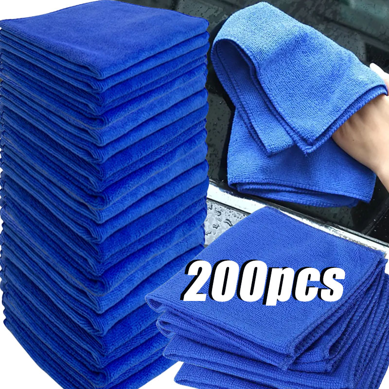200 pezzi asciugamani in microfibra lavaggio auto panno per asciugare blu cura dell'auto dettagli pulizia lucidatura spolverino cucina di casa stracci per lavare