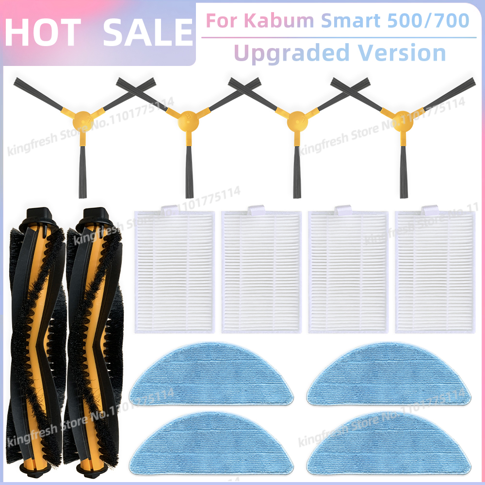 Geschikt voor Blaupunkt Bluebot XBOOST / XPRO, Kabum Smart 500 / 700 KBSF003, Honiture Q5 Vervangingsonderdelen voor Stofzuiger Hoofdroller Zijborstel HEPA Filter Dweildoek: Rood