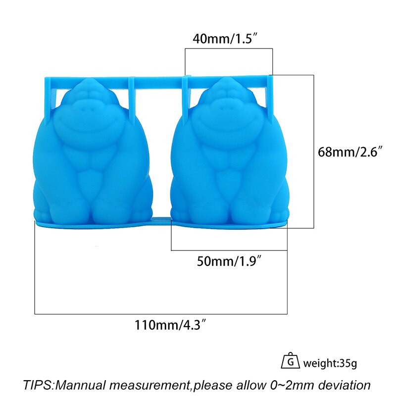 1 set Gorilla Shape Ice Cubes Home Kitchen Ice Cube Tray Summer Ice Tray Drinks Molds Ice Cube Mold Storage Containers