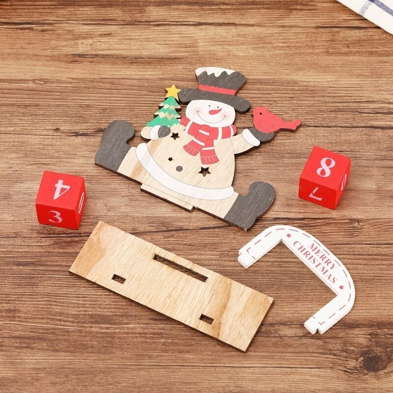 Tee-se-itse-joulupukin kalenteri joulukoristeet puinen kalenteri toimiston työpöydän koristelu vuoden kalenteri sisustus