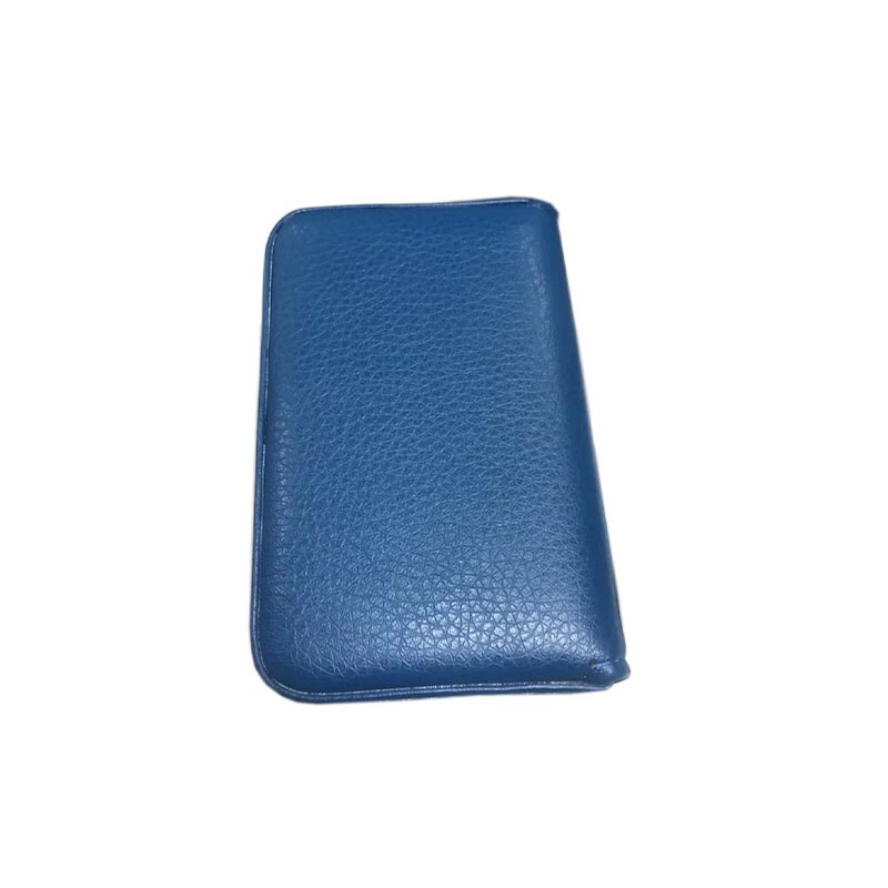 Ezone Leer Mannen Business Kaarthouder Credit Card Case Magnetische Knop Bankkaart Wallet Case Kaarthouder Voor Vrouwen 6.5*10Cm: Blauw