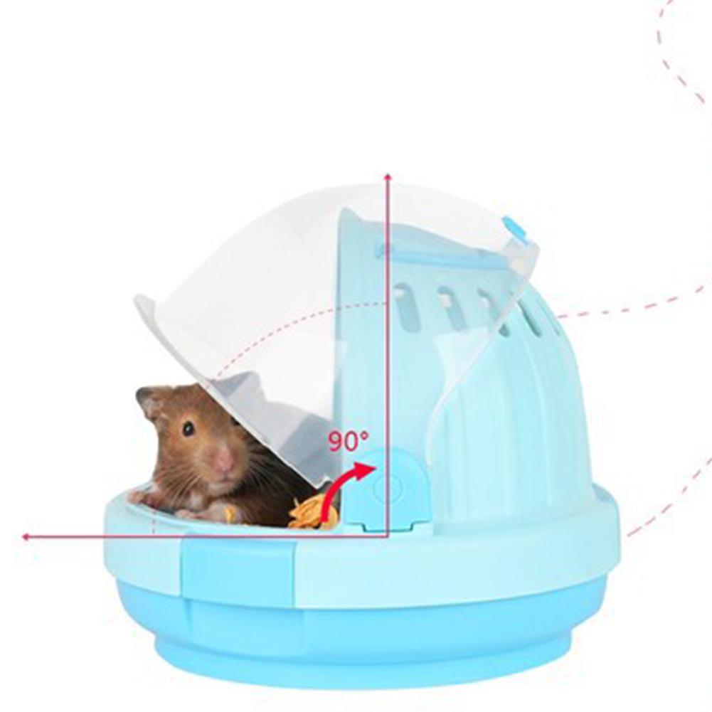 Przenośna klatka zwierzę domowe na zewnątrz pojemnik turystyczny dla chomika jeż świnka morska gniazdo akcesoria dla zwierząt futerał robić przenoszenia z butelką wody: niebieski