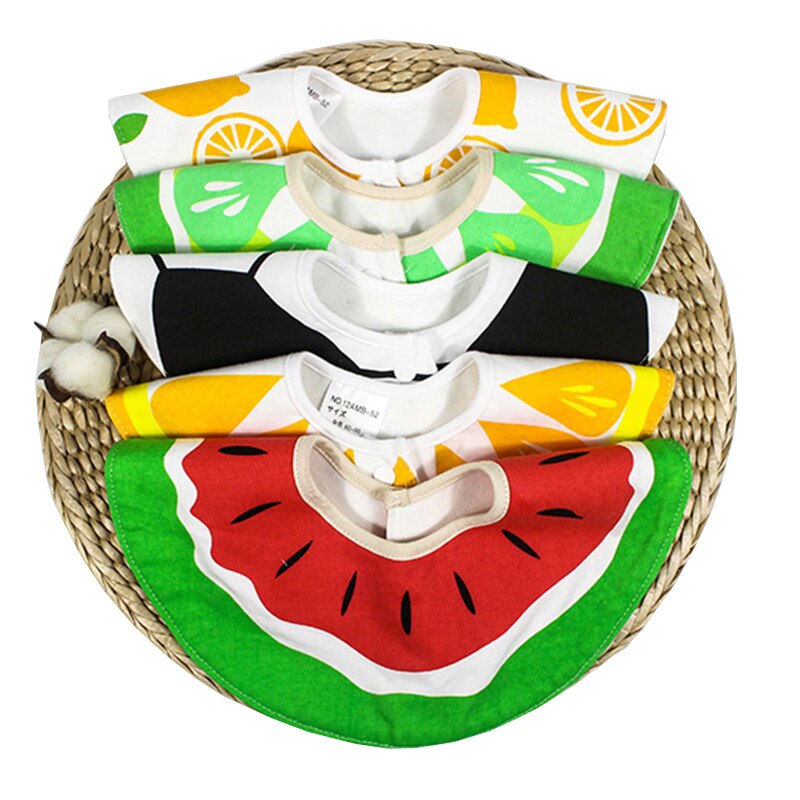 Baby Bandana Slabbetjes 360 Graden Rotatie Fruit Patroon Katoen Baby Peuter Waterdicht Speeksel Voeden Handdoek Accessoires CL5037