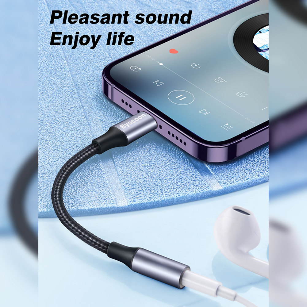 Byscoon Lightning To 3 5mm Jack AUX Cable Adapter For iPhone 12 13 14 11 Pro XS Max XR 7 8 Headphone Connector Audio accessories