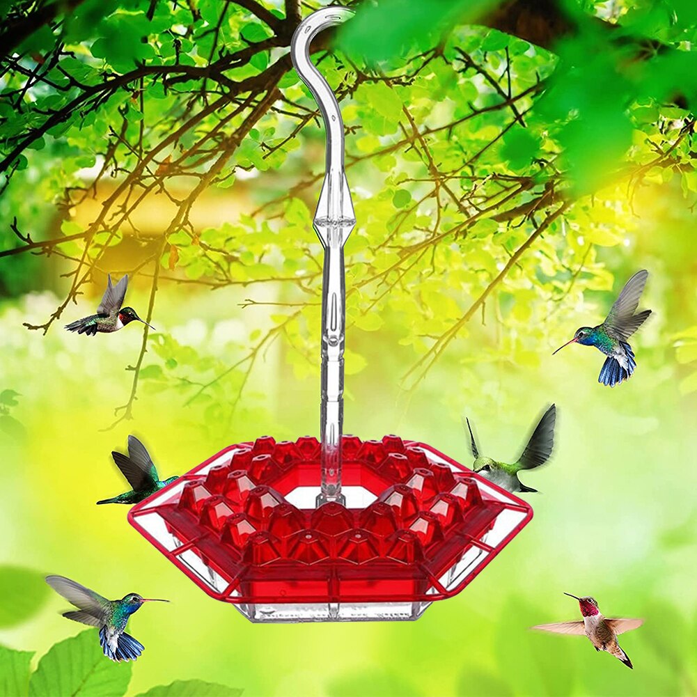 1pc Hummingbird Feeder for Outdoors 30 Feeder Ports No Leak Hanging Window Wild Bird Feeder for Outdoor Garden