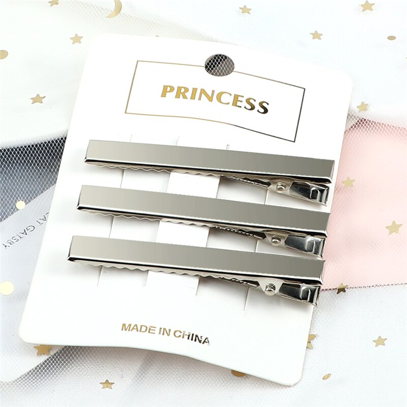50 unids/lote de pinzas para el cabello de Color dorado y plateado, pasadores metálicos de , horquillas DIY, accesorios para el cabello para mujeres y niñas, herramientas para el cabello: Plata