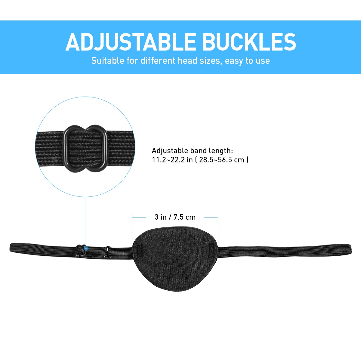 Pirate Eye Patch Pirate Costume Accessory Concave Eye Patch Groove Eyeshade Single Eye Mask For Halloween Party (Black)