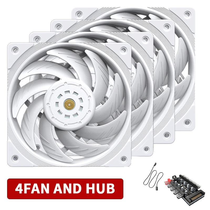 TEUCER T30 CPU Cooler Fan 2150RPM 4PIN PWM 12cm Computer Case Cooling System Fan S-FDB Bearing Silent PC Gamer CPU Cooler 120mm: Brown