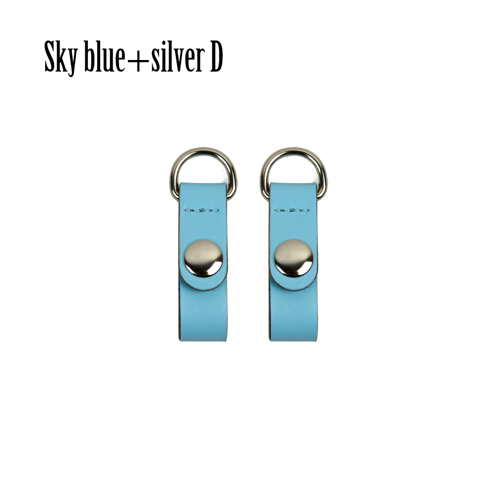 TANQU Nuovo 1 Coppia 2 pezzi Chiusura a Clip di Fissaggio per Obag Faux Della Cinghia di Cuoio Clip del Gancio per il Opocket O sacchetto: sky blue silver