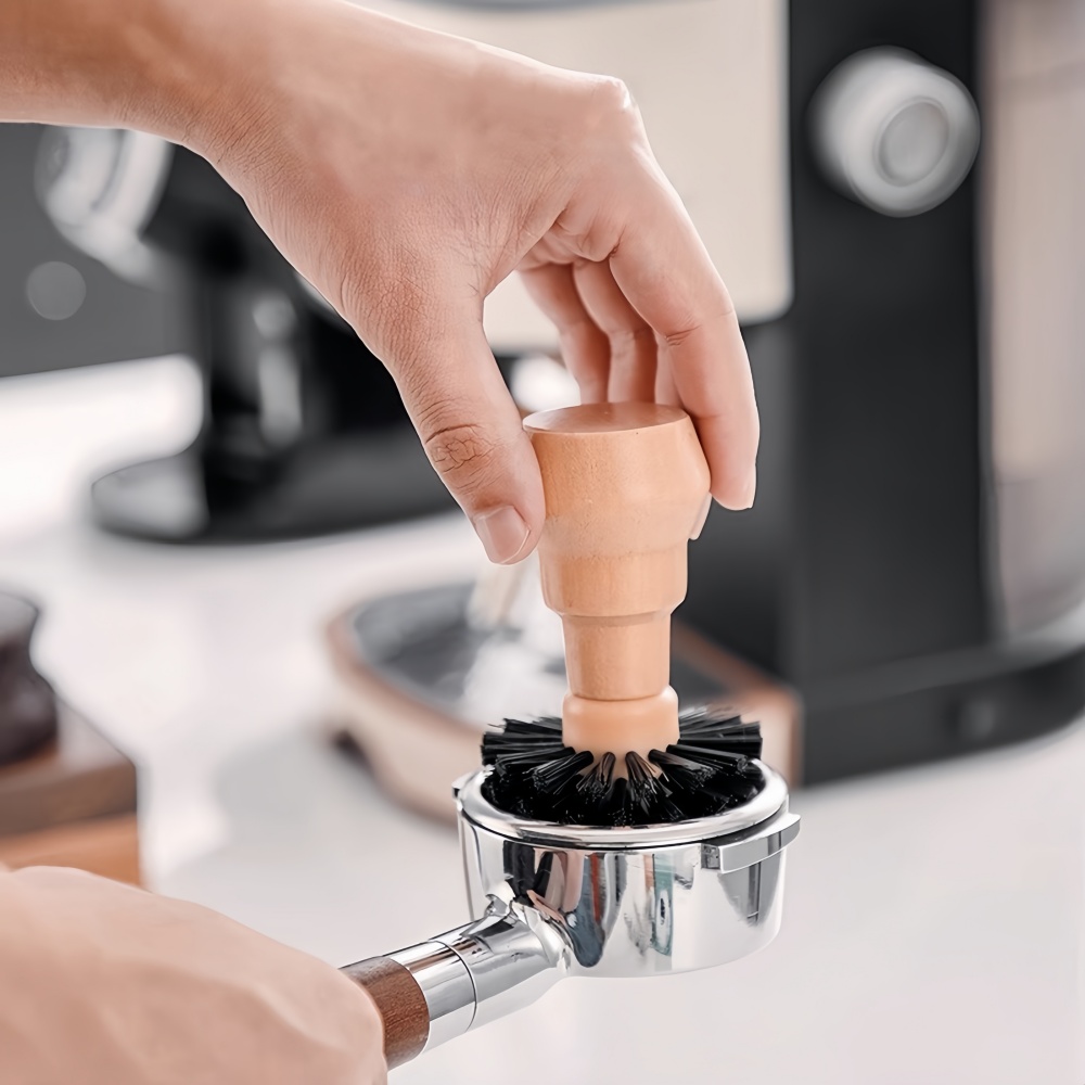 Poignée de Machine à café, brosse de nettoyage, manche en bois, Barista domestique, , Durable, facile à nettoyer, accessoires professionnels pour café