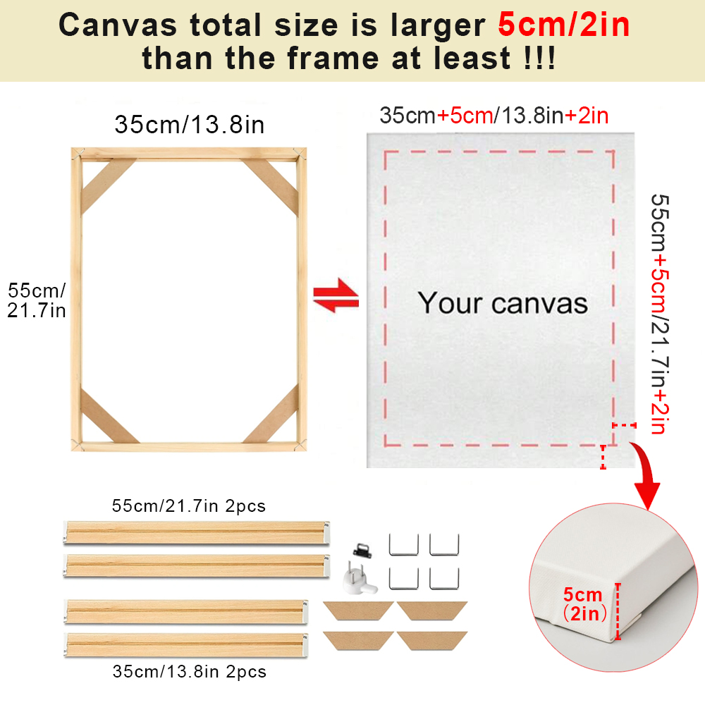 30x40cm 40x60cm 60x90cm DIY Wooden Frames Suitable for Canvas Oil Diamond Paintings Wall Art Photo Frame Pine Home Decor: Blue