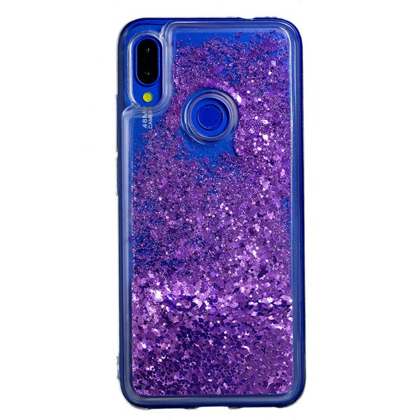 Bling Glitter Liquid Case For Redmi 6 Pro Silicone Coque For Xiaomi Redmi 6 6A 6 Pro 7 7A Note 6 7 Dynamic Qicksand Star Cover: Redmi 7 Pro / purple