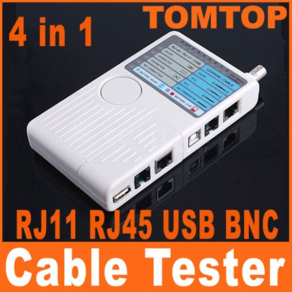 4-In-1 Netwerk Tester RJ11/RJ45/Usb/Bnc Coaxiale Kabel Tester