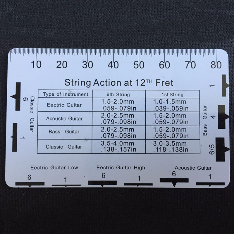String Action Gauge Ruler Guide Setup Guitar Measuring Tool Plectrum Dedicated Ruler Tools Bass Guitar Parts Guitar Accessories