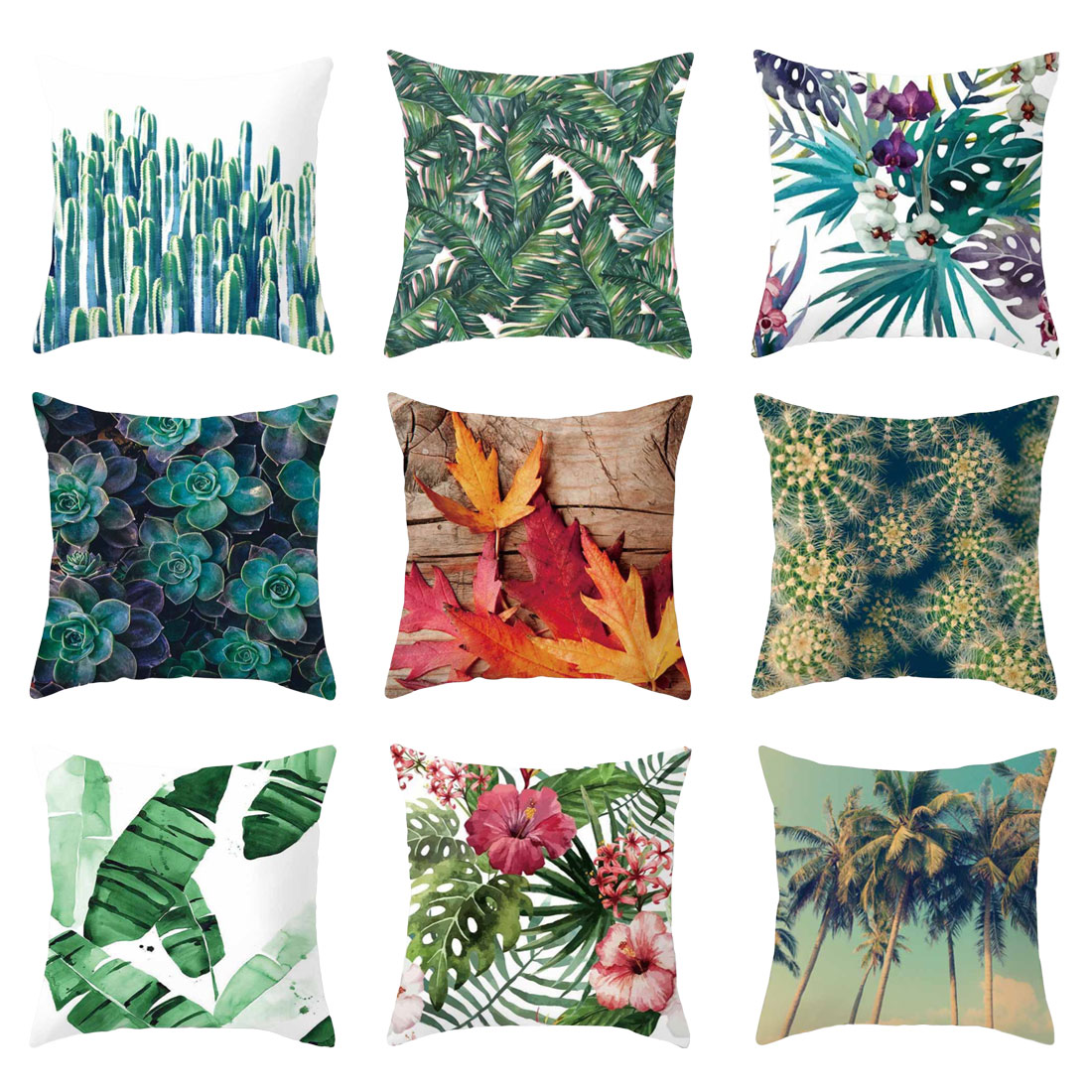 45*45cm tropiske træer grøn pude dekorative puder blomsterpude polyester bomuld pude