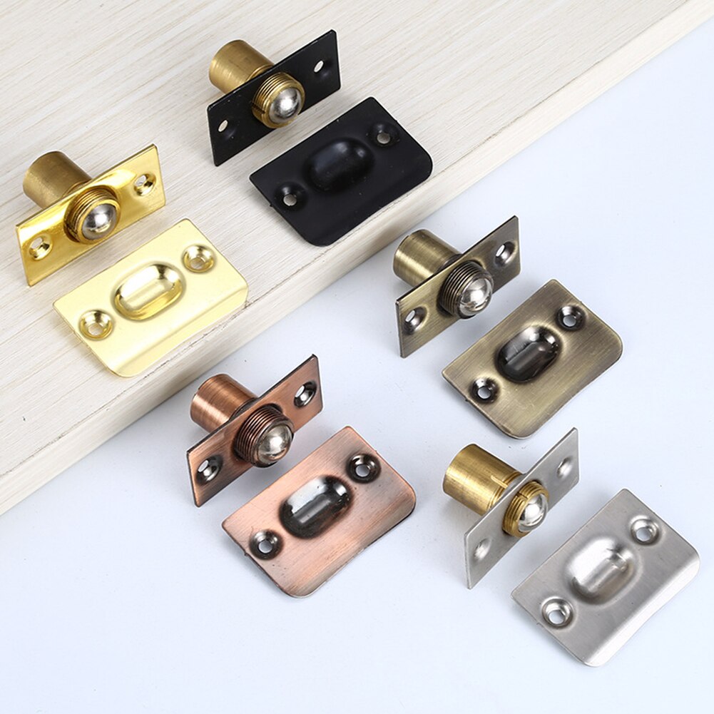 Stainless Steel Universal Kitchen Latches Adjustable Size With Strike Plate Bathroom Cabinet Closet Door Ball Catch Doorstop