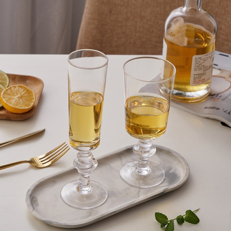 1Pcs Elegante Beker Glas Cup Vintage Creatieve Middeleeuwse Beker Whisky Wodka Sake Dessert Wijn Beker Thuis Party Bar