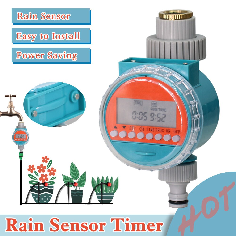 Rain Sensor Watering Timer Waterproof LED Display Programmable Irrigation Controller Garden Greenhouse Plant Sprinkler System