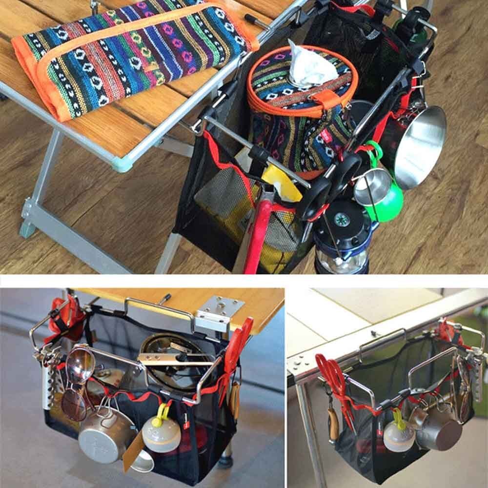 Udendørs camping wire opbevaringsstativ bærbar taske picnic bord grill kit køkken diverse net dragt campingudstyr