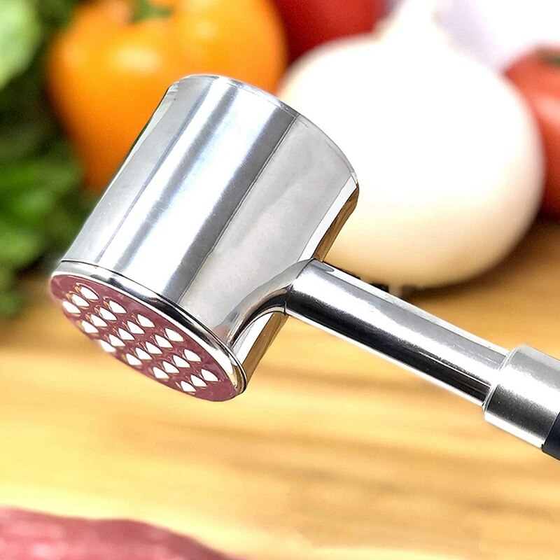 Vleesvermalser Mallet Hamer-Rvs-Dubbelzijdig Tool Voor Tenderizing, -Vaatwasmachinebestendig