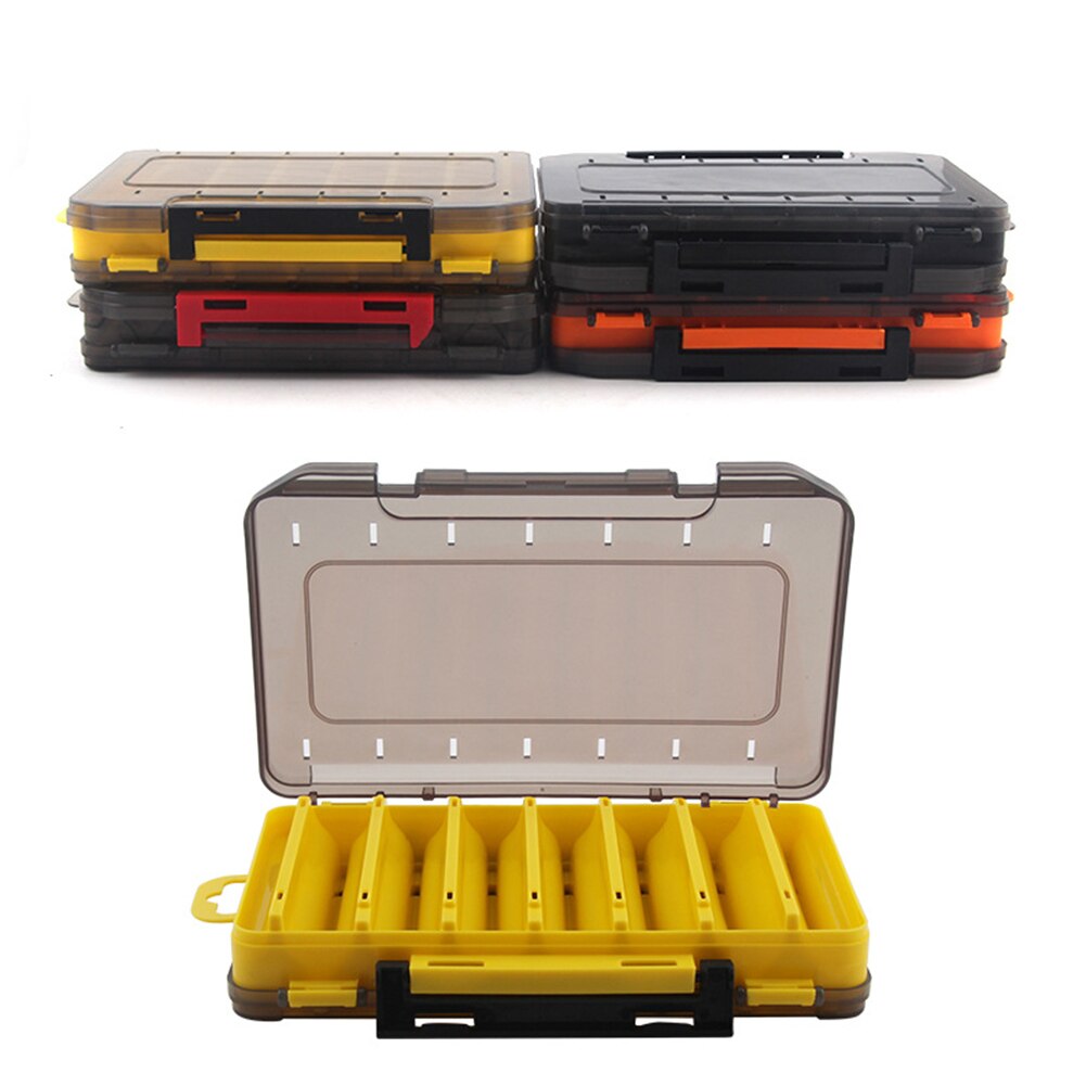 1Pcs 14 Compartments Fishing Lure Boxes Bait Storage Box Fishing Tackle 19cm*12cm*3.6cm Waterproof Double Sided Open Tackle Box