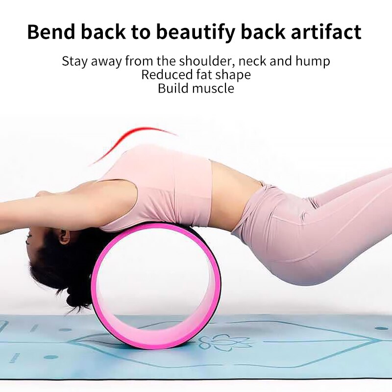 Yoga Wheel Back Roller - 32x13cm - For Back Pain Relief, Stretching, Weight Loss, Fitness, Pilates
