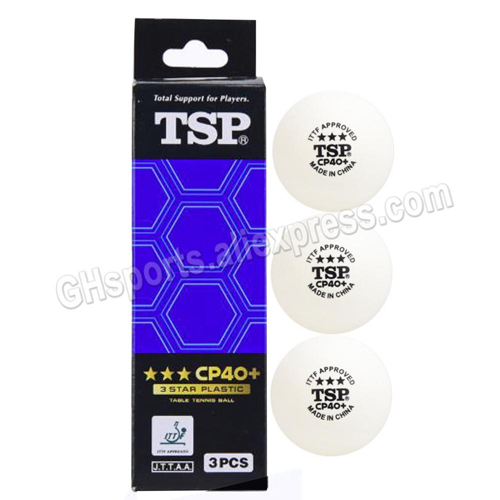 TSP 3 Sterne Tischtennis Ball (TSP CP40 + Gesäumt Wird) neue Material Kunststoff Original TSP 3-STERNE Klingeln Pong Bälle ITTF Genehmigt