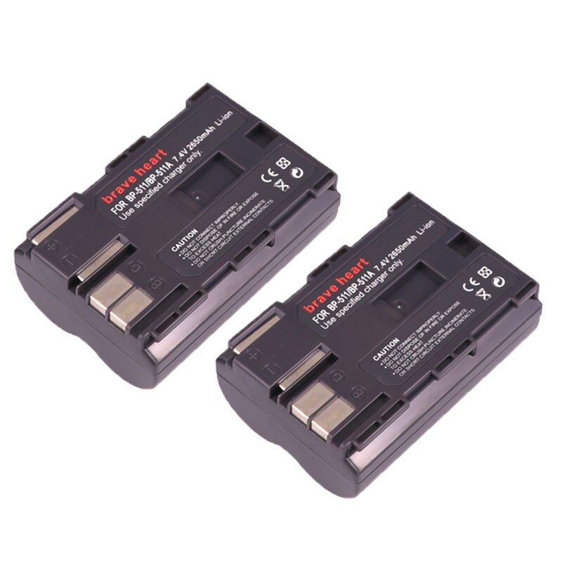 3x 7.4v 2650mah BP-511A BP-511 BP 511 511A BP511 BP511A Battery + LCD USB Charger for Canon EOS 40D 300D 5D 20D 30D 50D camera