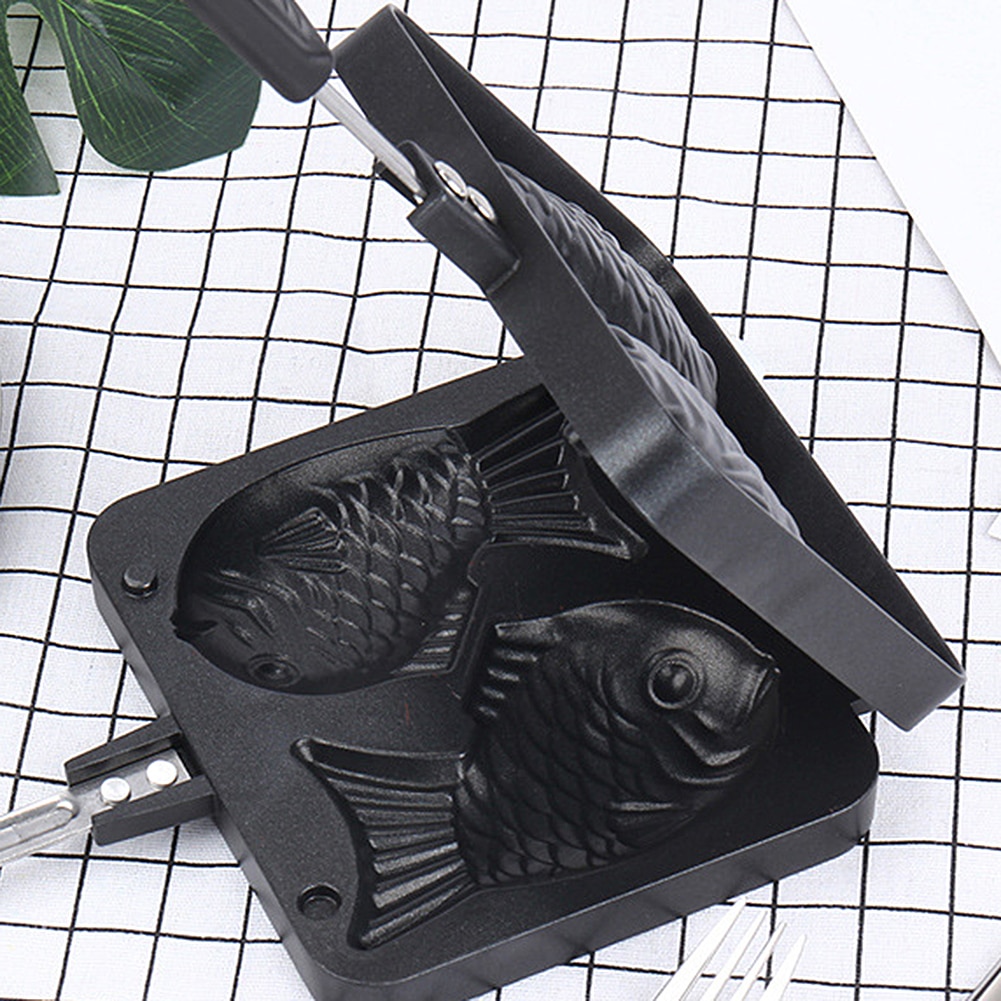 No-stick 2 moldes pez Taiyaki pastel molde para gofres hacedor DIY molde para magdalenas para hornear cocina DIY postre cocinar placa