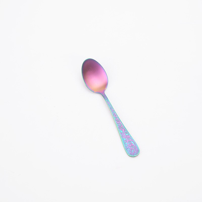Ensemble de couverts en acier inoxydable de , couteau, fourchette, cuillère, soulagement du Steak, décoration de cuisine à domicile, pour amis: Bleu