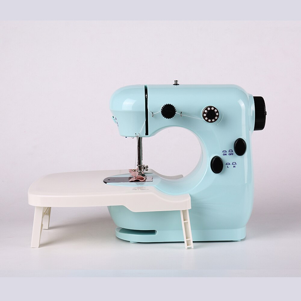 Sewing Machine Mini Portable Household Small With Night Light Pedal Electric Set Multifunctional Handicraft Repair Beginner Blue