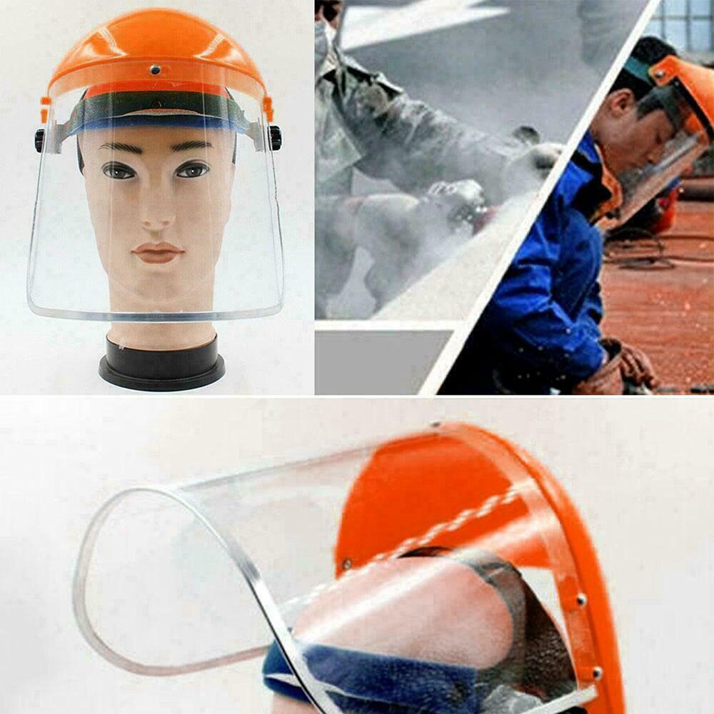 Face Safety Protective Cover Head-mounted Eye Shield Screen Grinding Splash Saliva Resistant PVC Face Protection Helmet