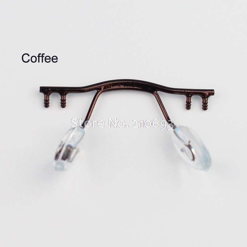 1Pc Brillen Brug Glazen Neus Pad Arm Metalen Randloze Optische Frame Brug Neus Pad Houder Brillen Accessoire: Coffee