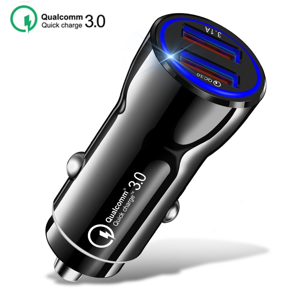 Quick charge 3.0 USB Car Charger Sigarettenaansteker 3.1A Mobiele Telefoon Auto USB Lader Auto Charge 2 Poort voor Samsung huawei