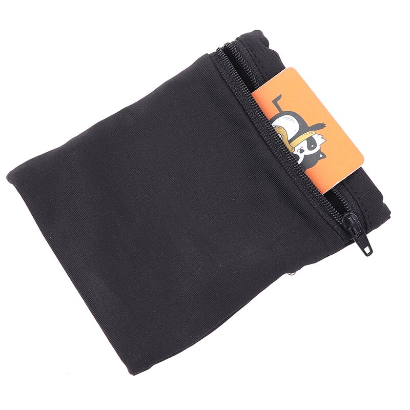 Reizen Zwarte Pols Portemonnee Pouch Draagbare Pocket Sleutel Rits Sport Wrist Belt Bag