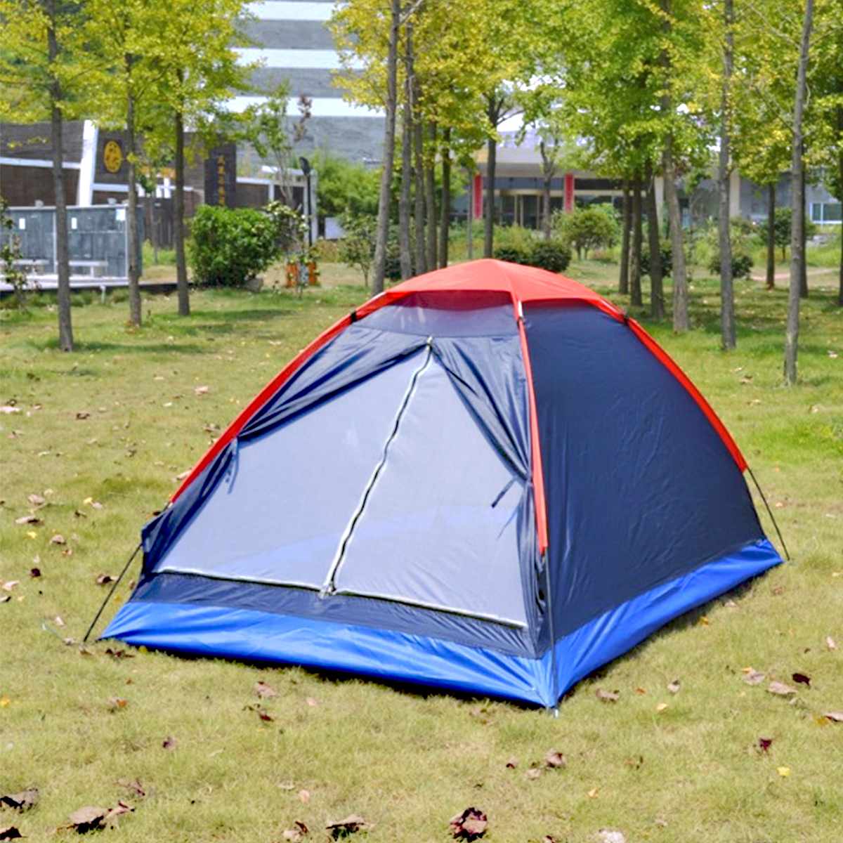 2 People Outdoor Travel Outdoor Camping Tent Beach Tent Kit Fishing Tent with Carry Bag for Hiking Traveling Fiberglass Pole