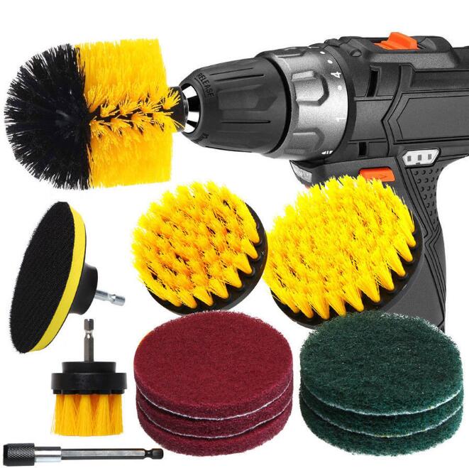 14Piece Drill Brush Attachments Set cleaning brush for drill, Shower, Tile and Grout All Purpose Power Scrubber Cleaning Kit D30: 12pcs