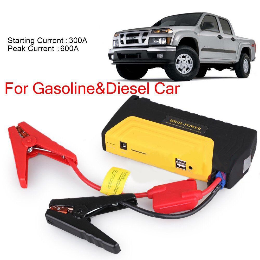 12V Auto Battery Booster Portable Phone Charger Power Pack Built-in LED Light and Safety Hammer Charge for Cellphone Laptop