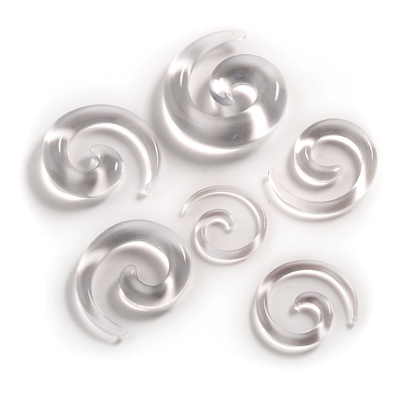 12 stücke Chic Spirale Ohr Taper Gauge Acryl Ohr Stecker Expander Bahre Flesh Tunnel Kit Piercing Körper Schmuck: Rose Gold Farbe