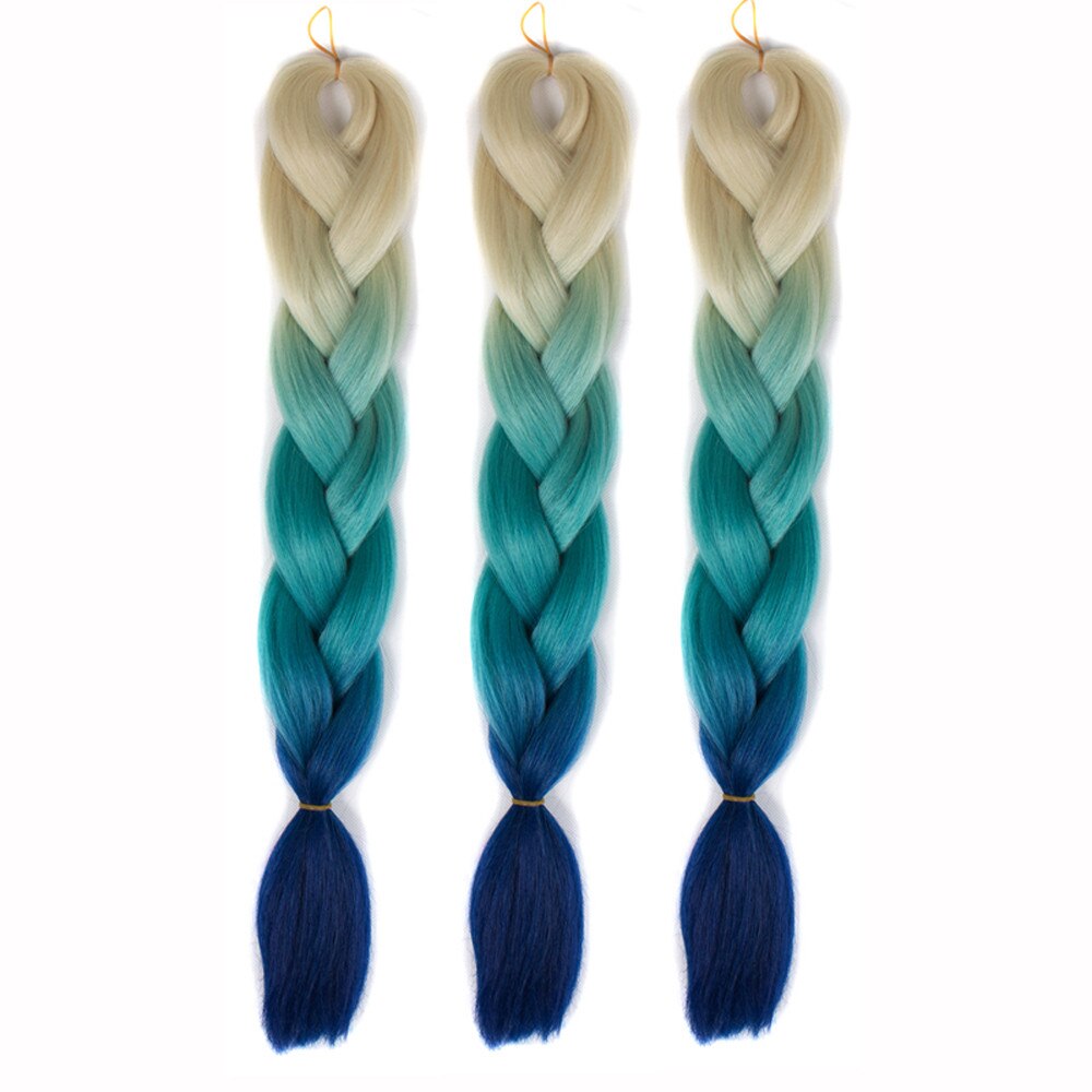 Gradient Ombre Braiding Hair Long Synthetic Jumbo Braid Synthetic Braiding Hair Extensions Ombre Braiding Hair Party Wigs#Y30: 1B/27HL