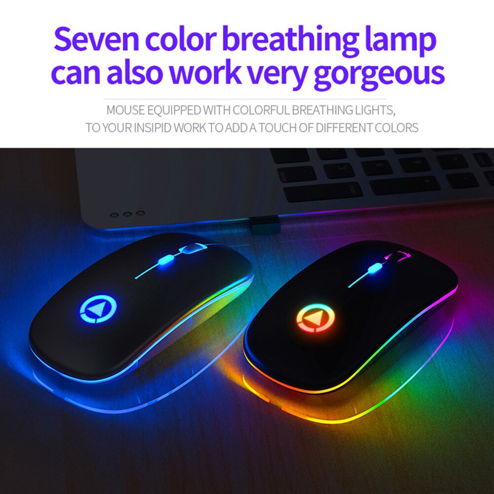 2,4 GHz RGB Drahtlose Maus Stille LED hinterleuchtet 1600DPI Ergonomische Maus USB Optische Wiederaufladbare Mäbenutzen Computer Maus Für PC Laptop