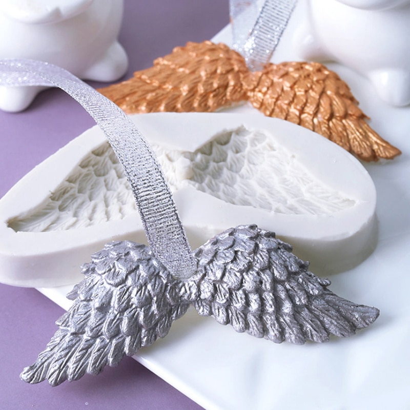 Aromatherapie DIY Gips Mold 3D Engelenvleugels Silicone Mold Fondant Cakevorm Gebak Chocolade Mold Keuken Bakvormen