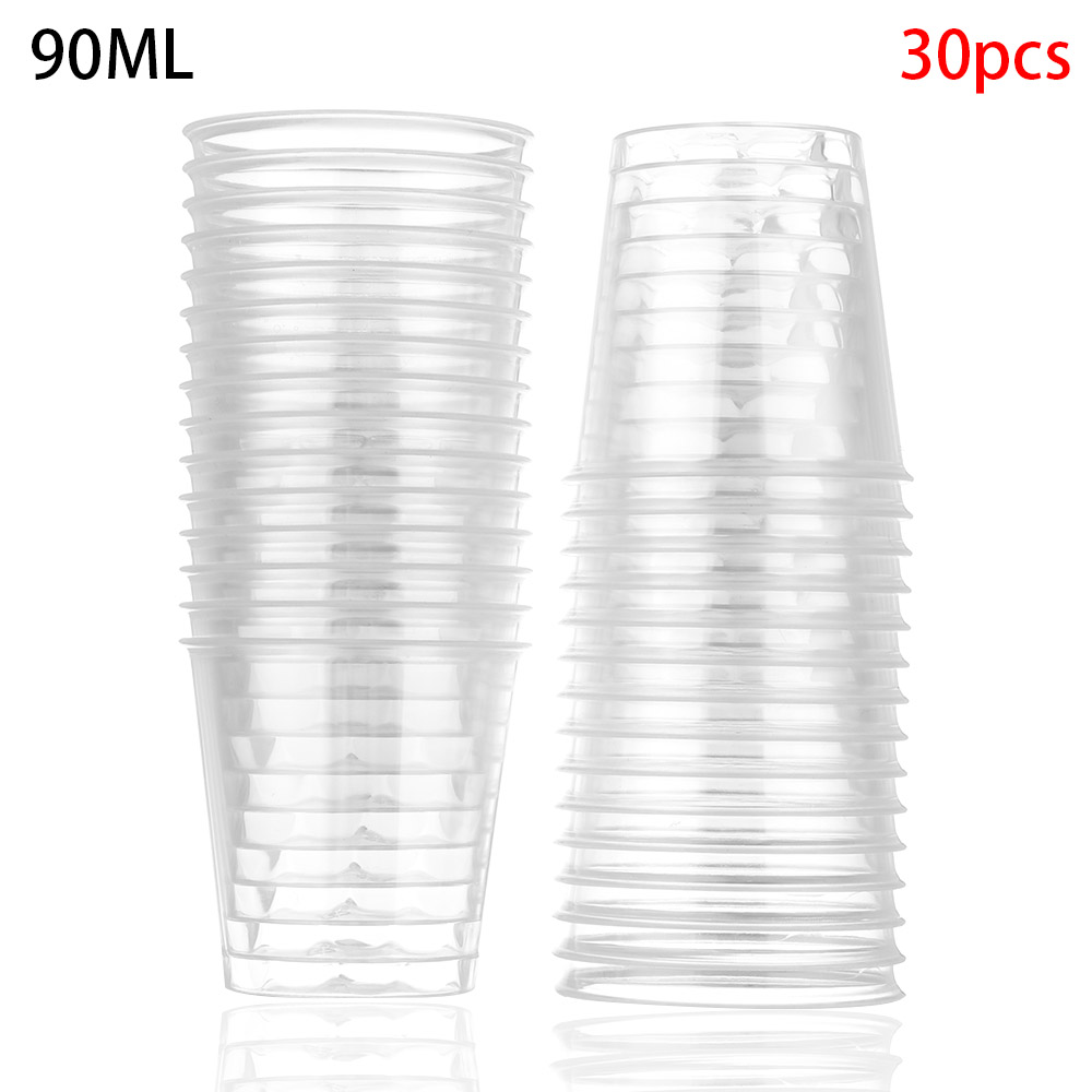 Moule en plastique transparent réutilisable pour dessert au poulet, boîtes à pudding rondes, tasse à muffins pour gâteau Chi, outils de cuisine pour boissons, 50 ml, 90ml: Argent